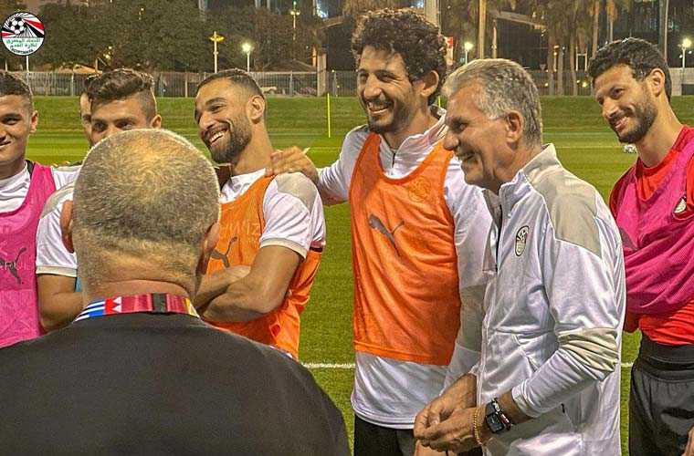 زيارة رئيس الاتحاد القطري لمران منتخب مصر