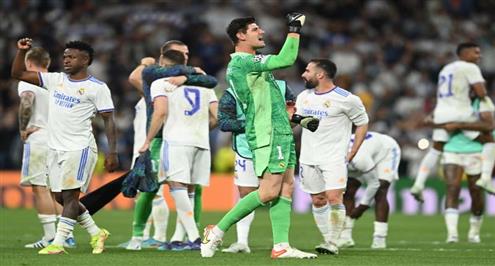 فرحة لاعبي ريال مدريد بعد الفوز على مانشستر سيتي