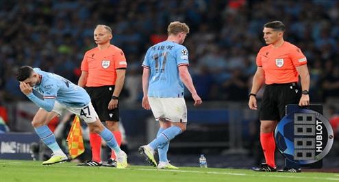 مواساة من جوارديولا .. إصابة دي بروين في نهائي دوري أبطال أوروبا