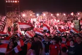 حشود أمام أضخم شاشة في العالم  في العاصمة الإدارية أثناء مباراة مصر وبلجيكا