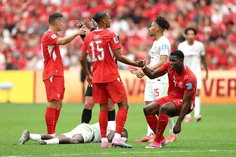 لقطات من مباراة منتخب سويسرا وكندا في كأس العالم (صور)