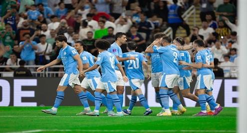 صافرة النهاية.. احتفال مانشستر سيتي بعد الفوز بكأس العالم للأندية