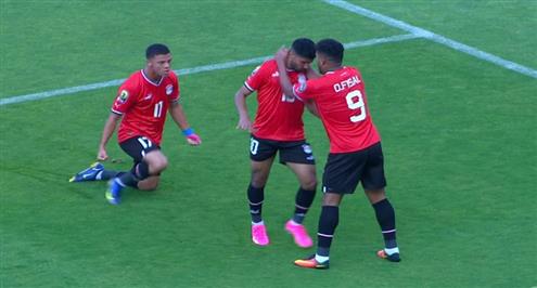 تسديدة قوية .. هدف منتخب مصر الأولمبي الأول أمام مالي (ابراهيم عادل)