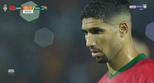 أشرف حكيمي يهدر ركلة جزاء أمام جنوب افريقيا