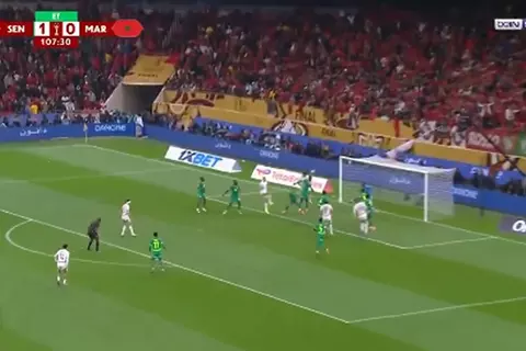 العارضة تحرم المغرب من هدف التعادل أمام السنغال