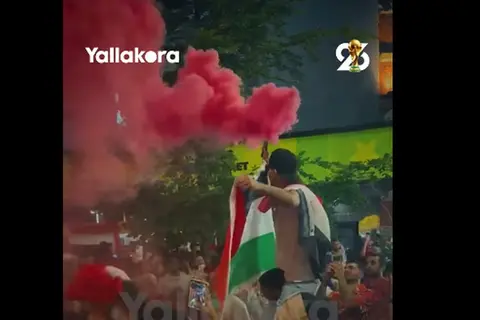 بهتافات "Free Palestine".. أعلام فلسطين تزين احتفالات الجماهير المصرية في كندا