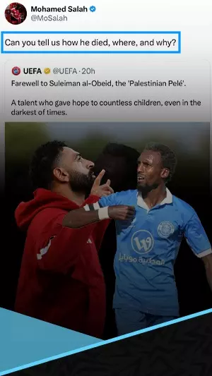 3 تساؤلات نارية من صلاح بعد وفاة بيليه الفلسطيني