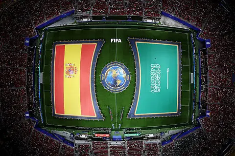 دقيقة بدقيقة.. السعودية  0-0 إسبانيا.. الشوط الأول 