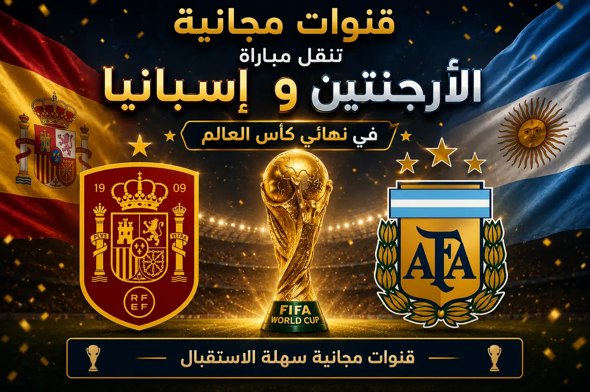 عاجل | 2 منها على نايل سات.. 11 قناة مجانية تنقل نهائي كأس العالم بين إسبانيا والأرجنتين 